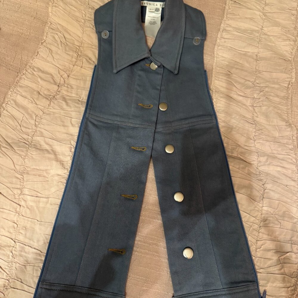 Veronica Beard Blue Buttoned Vest